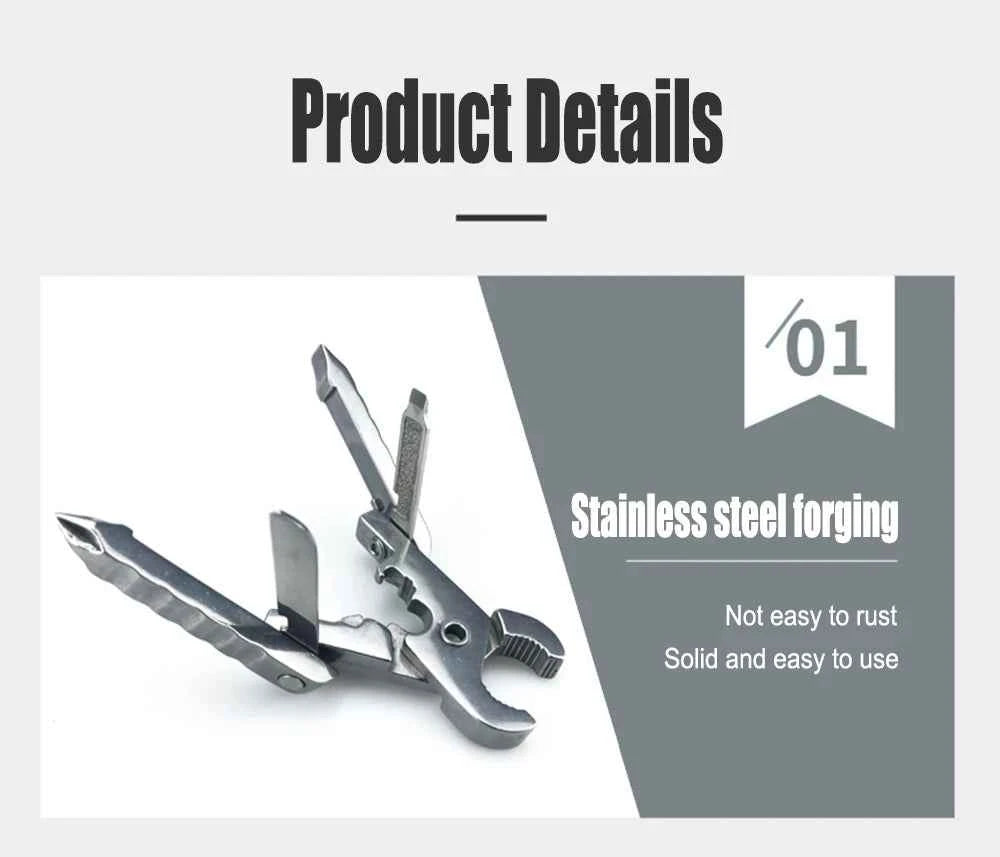 MiniPro Multi-Tool: 10-in-1 Folding Pliers & Screwdriver Kit for Outdoor Adventures