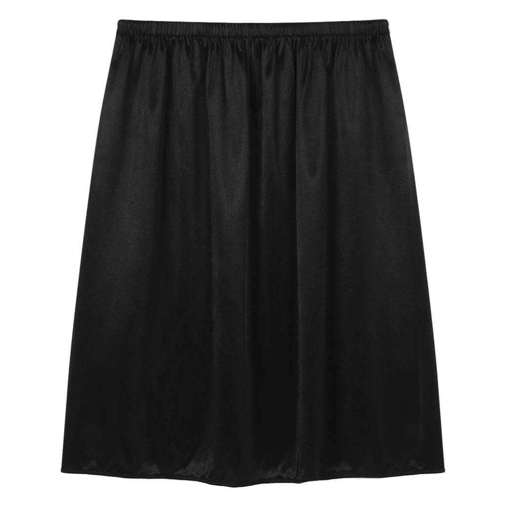 Womens Petticoat Skirt Solid Half Slip Underskirt Summer Elastic Waist Inner Lining Midi Skirt Long Underskirt for Party Dress
