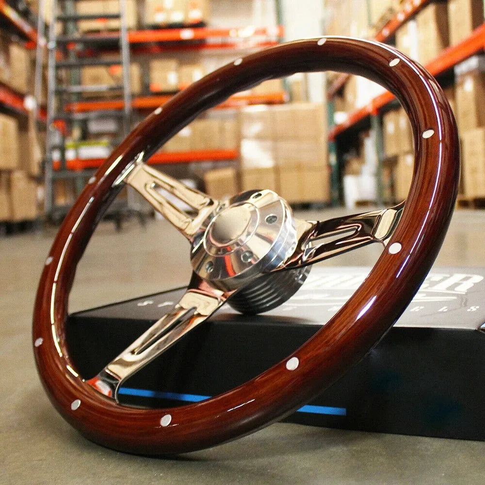 Car Universal Decorative Personalized Classic Wood Car Accessories Car Steering Wheel for Racing Cars