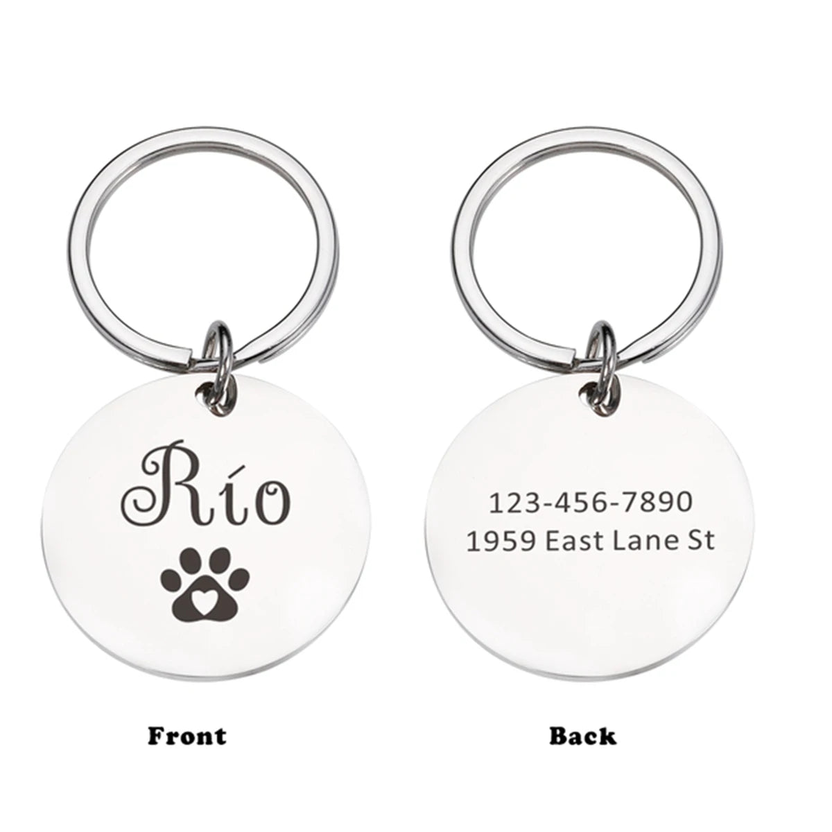 1 PC Durable Personalized Name Dog paw prints Laser Engraving Pet Nameplate Pet ID Name Collar Tag For Pets
