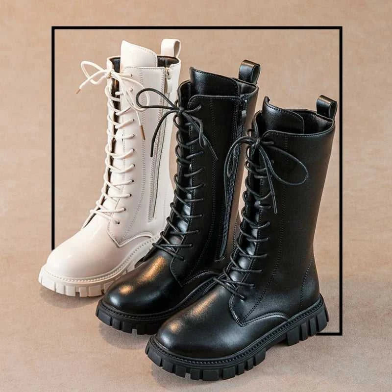 Girls Princess High Boots Black Beige Versatile Kids Causal Boots Spring Autumn Non-slip Children's Long Boots Solid Color PU The jack market .AU The jack market .AU $ 46 14:771#black;200000124:100010440