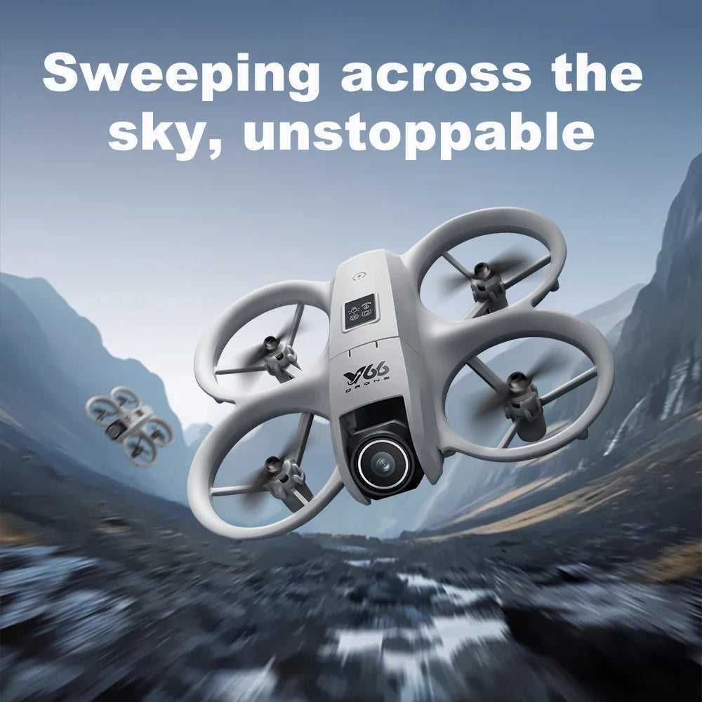 V66 Mini Drone 4K Profesional Dual Camera Headless Mode Obstacle Avoidance WiFi FPV Dron 360° Flip RC Quadcopter Toys for Kids The jack market .AU The jack market .AU Drones $ 85 14:10#Grayish White