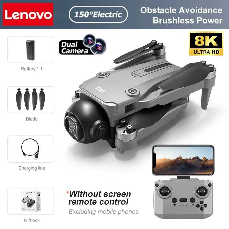 Lenovo D18 Drone 8K Aerial HD Dual Camera Intelligent Obstacle Avoidance Brushless Power GPS Return Screen Remote Control Drone The jack market .AU The jack market .AU Drones $ 105 14:1052#D18-8K HD-Grey