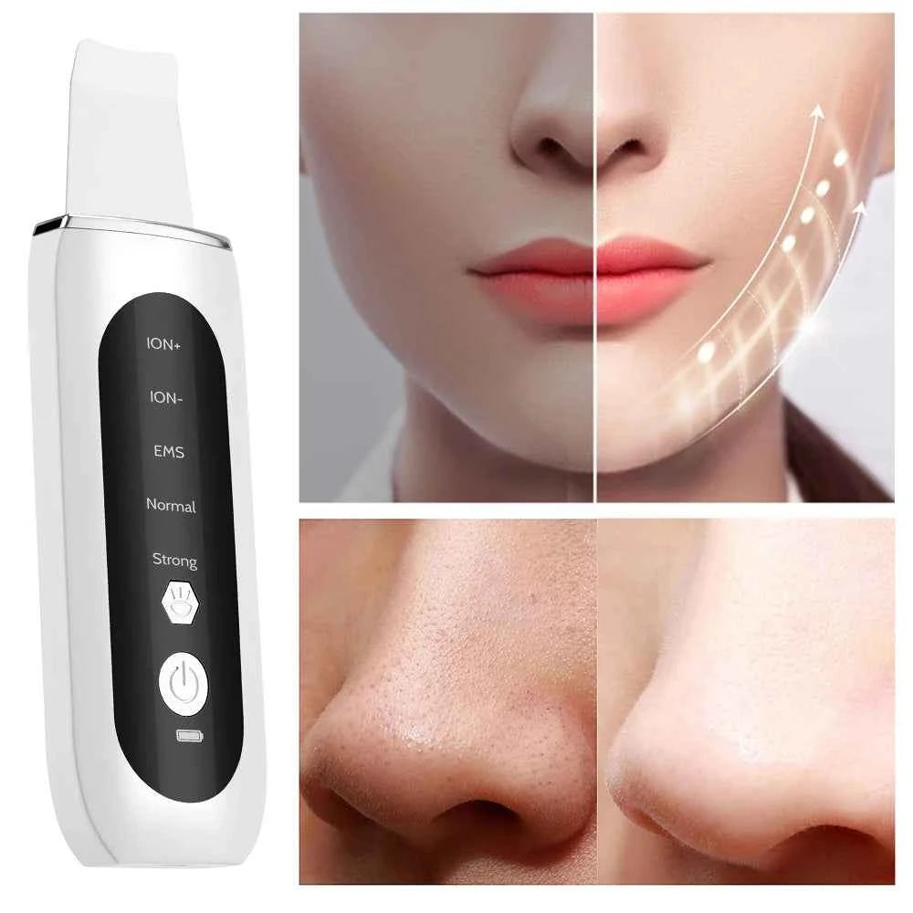 GlowWave Ultrasonic Skin Scrubber - Deep Cleansing Face Peeler for Blackhead Removal & Pore Refinement