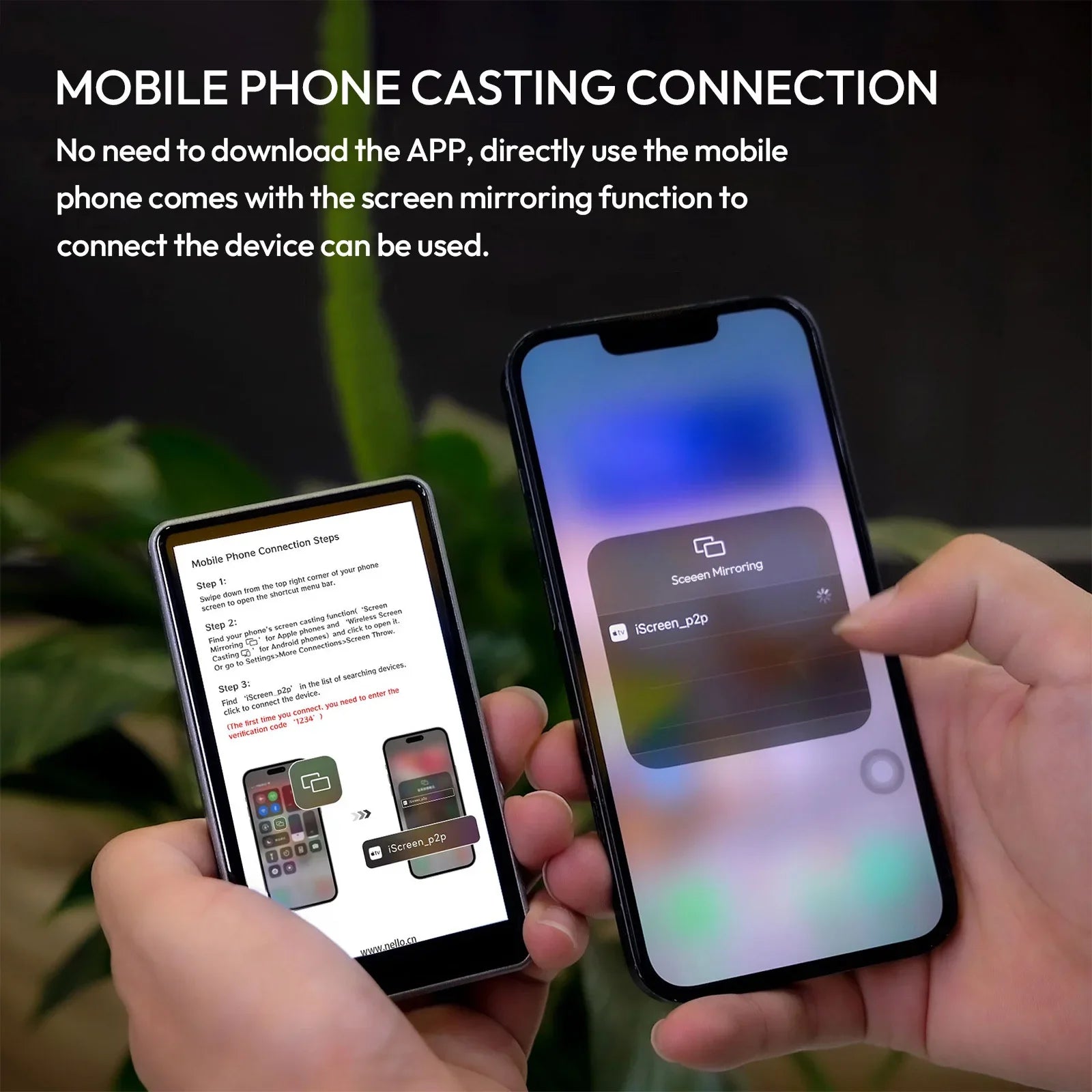 Wireless Magnetic Mount Vlog Selfie Monitor Screen Phone Rear Camera Selfie WiFi Bluetooth Connection for Selfie Live Vlog