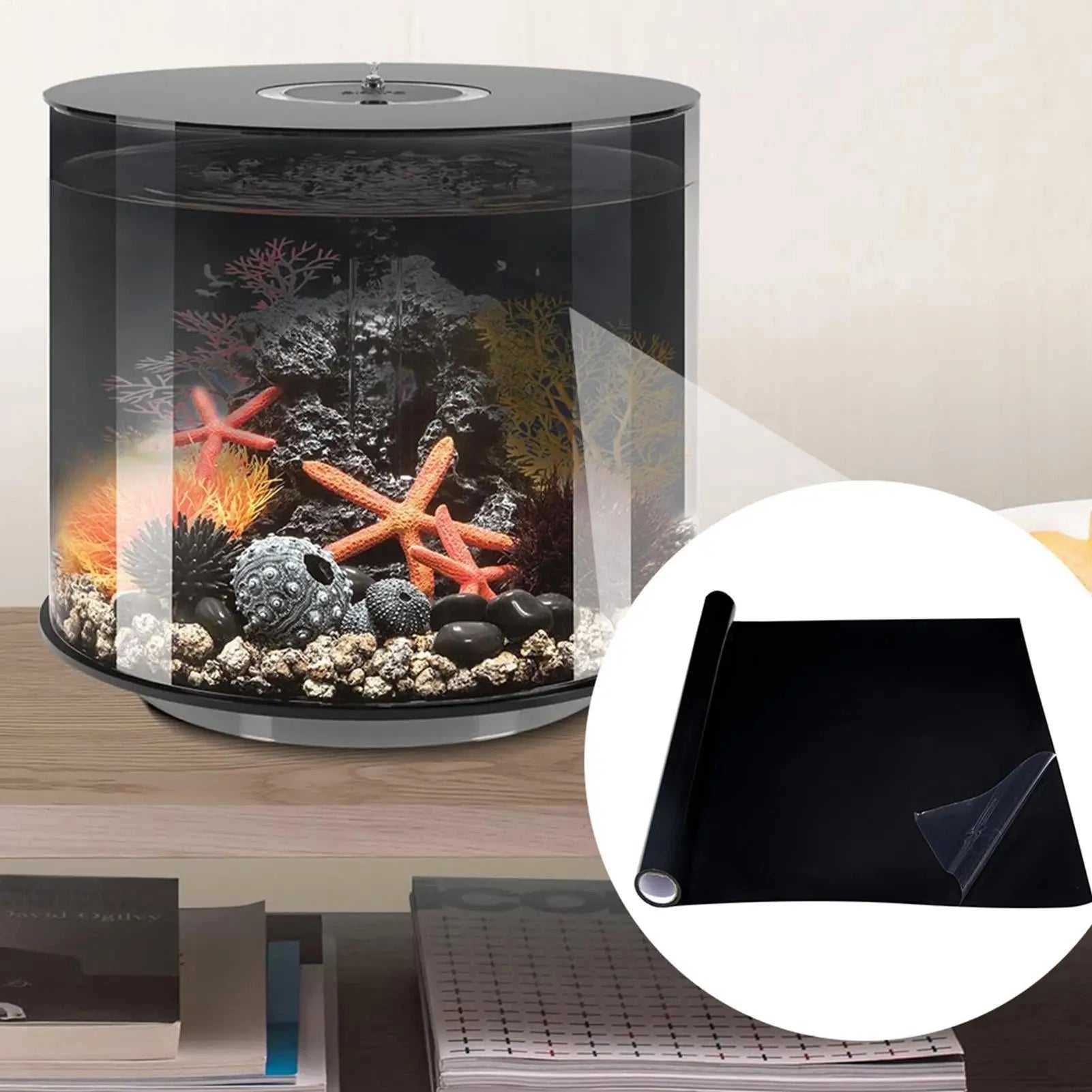 Fish Tank Background Sticker Black Static Cling Film Adhesive-Backed Film Wallpaper Aquarium Background Decorations The jack market .AU The jack market .AU Fishing Gear $ 25 14:193#30x200cm