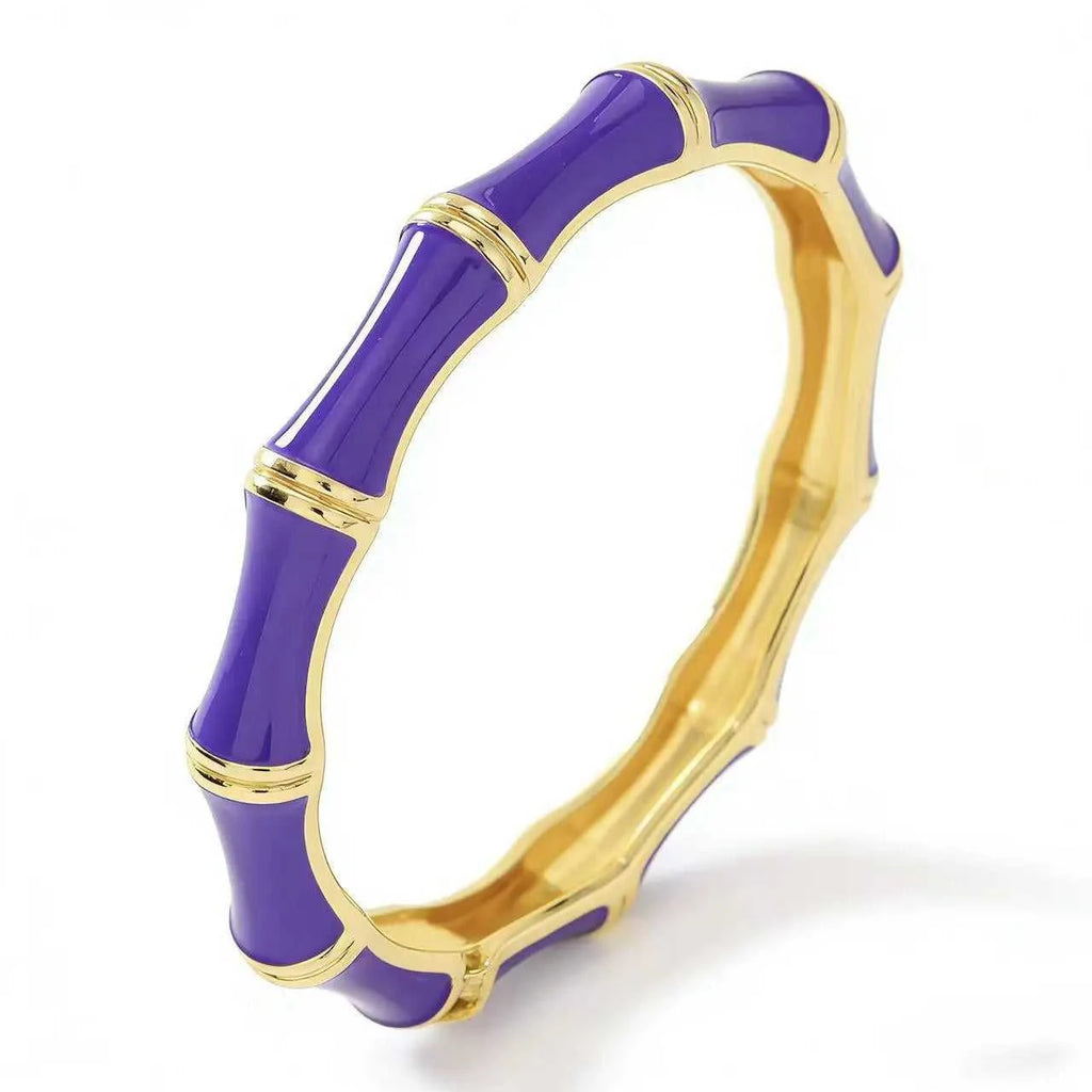 KMVEXO Irregular Purple Color Dripping Oil Zinc Alloy Enamel Bangles Geometric Wide Cuff Spring Bracelets For Women Jewelry ﻿ The jack market .AU The jack market .AU Jewellery & Chains $ 52 200001034:361181#35661-Purple