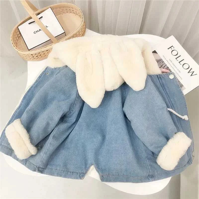Jacket for Girls Boy Children's Denim Jackets Warm Fur Cowboy Coat Baby Rabbit Ear Hooded Velvet Outerwear Kids Winter Clothes The jack market .AU The jack market .AU Mum & Kids: Essential Products for Every Family $ 55 14:771#Blue;200000463:200004187#80 for 12M