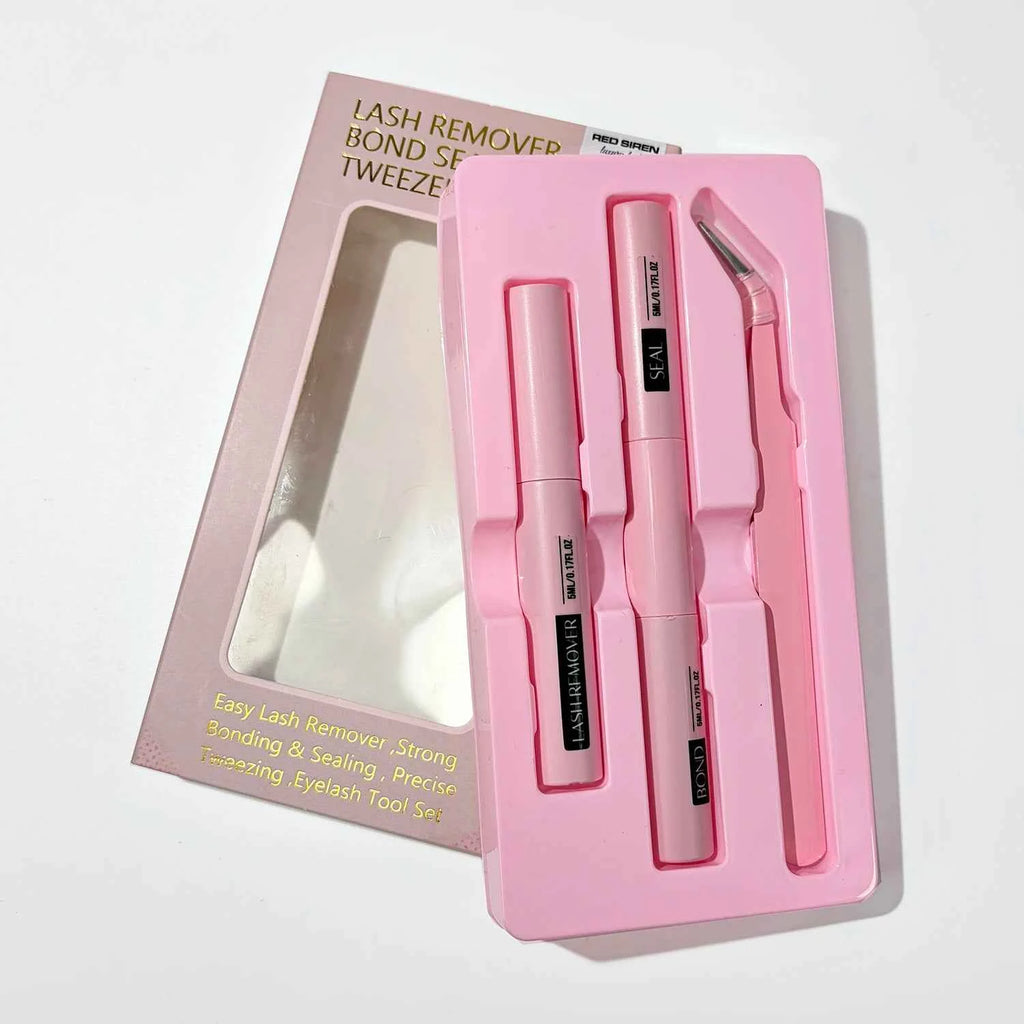 LuxeLash Eyelash Glue Kit - Long-Lasting Bond & Seal + Lash Remover + Precision Tweezers for Flawless Home Application