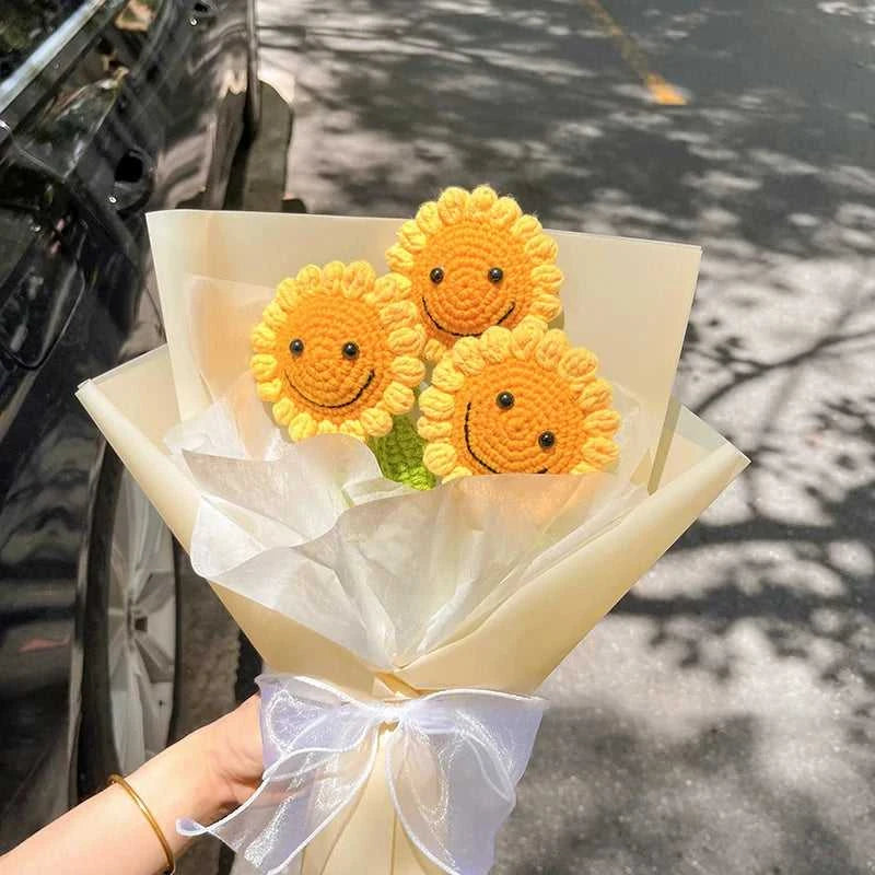 Sunflower Crochet Flower Artificial Hand Woven Flowers Finished Girasol Crochet Plants Wedding Guest Gifts Desktop Decoration The jack market .AU The jack market .AU $ 23 14:200013901#S27