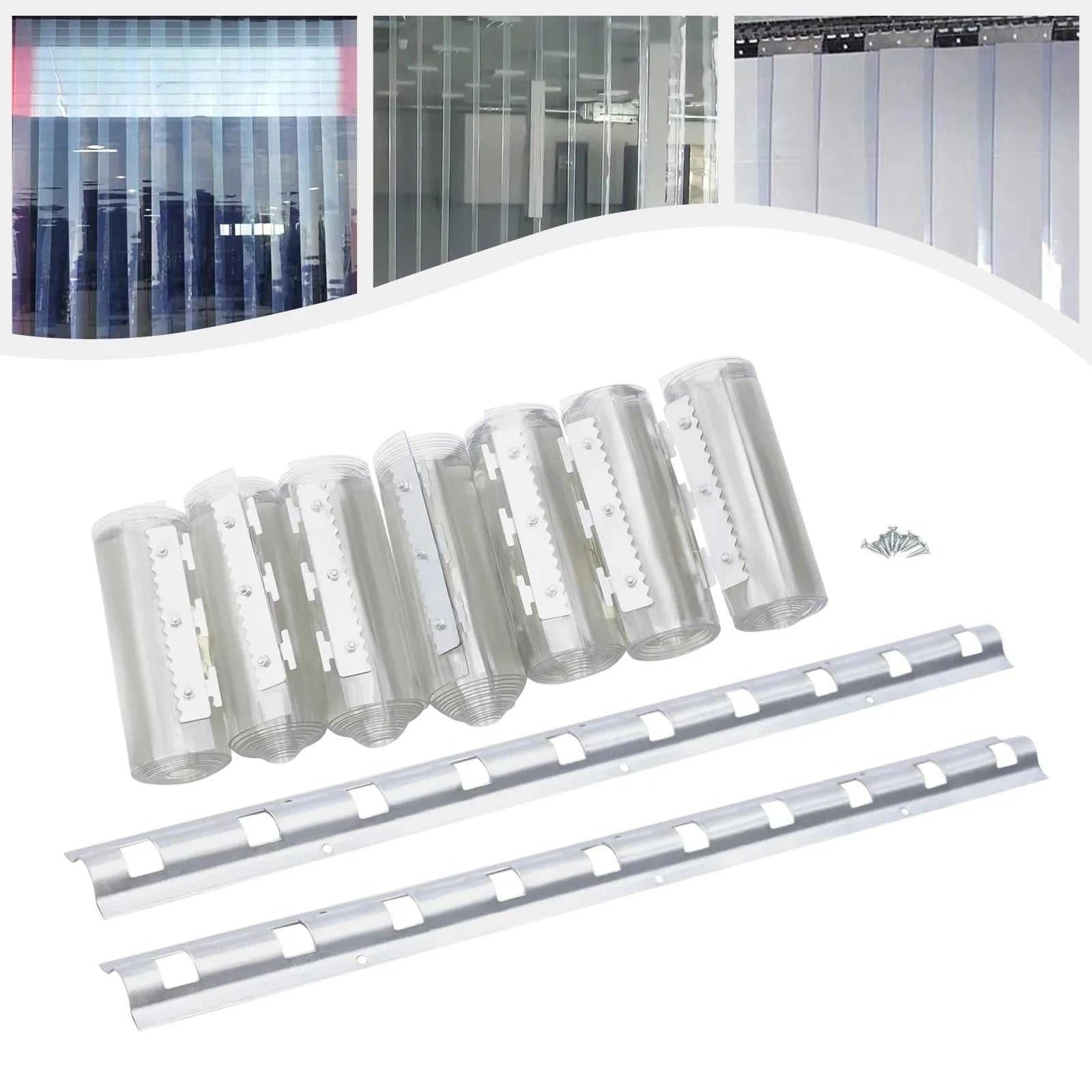 7Pcs PVC Strip Curtains,200x105cm Transparent Soft Door Strips Screen 2mm Thick Windproof Waterproof Antistatic Door Curtain Kit The jack market .AU The jack market .AU Home $ 112 14:618;200007763:201336101