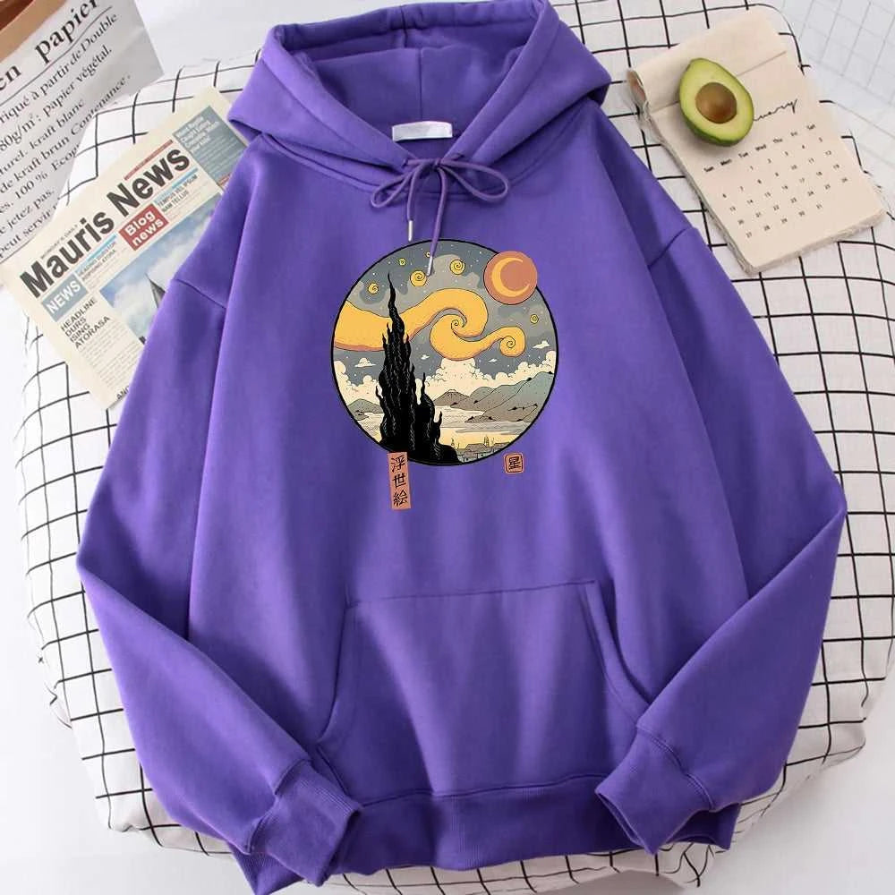 Starry Ukiyo-E Night Printing Hoodie Men Fashion Comfortable Hoody Autumn Fleece Sweatshirt Casual Warm Pullover Tops The jack market .AU The jack market .AU Men Fashion $ 37 14:771#Beige;5:4182