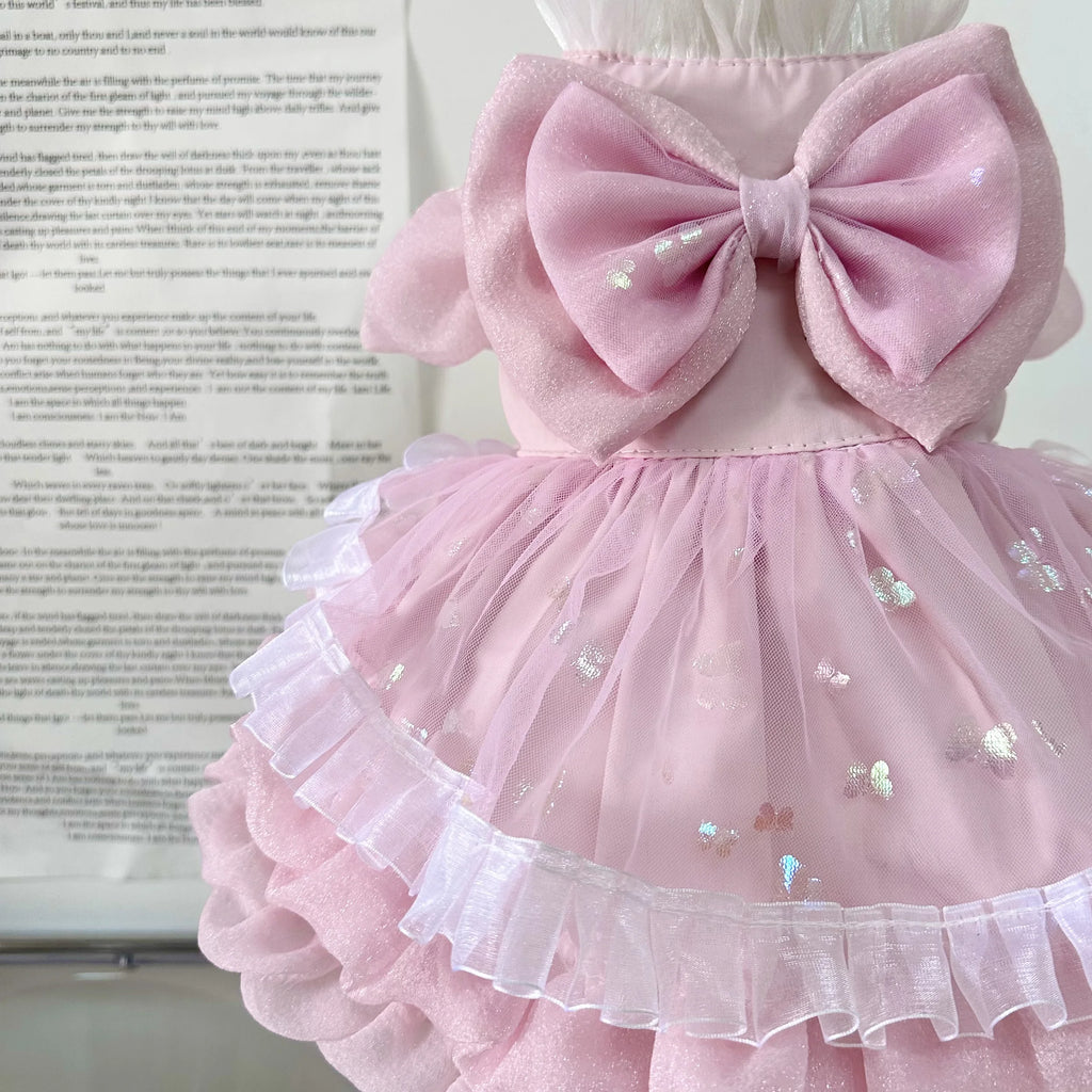 2026 Spring Cute Pink Princess Dress For Small Medium Dogs Chihuahua Yorkshire Pet Dog Clothes Handmade Cotton Lace Bow Skirts