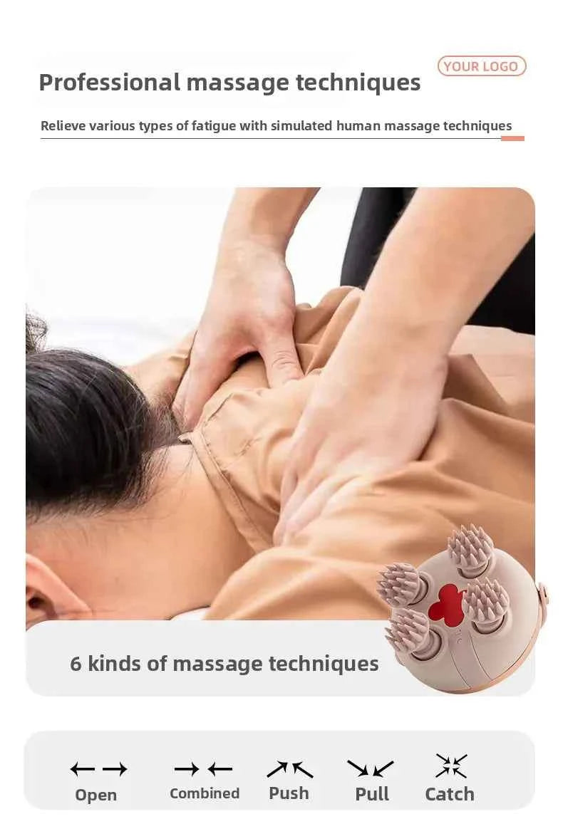 Rechargeable Electric Scalp Massager - Waterproof Handheld Device with 4 Massage Claws for Stress Relief & Relaxation