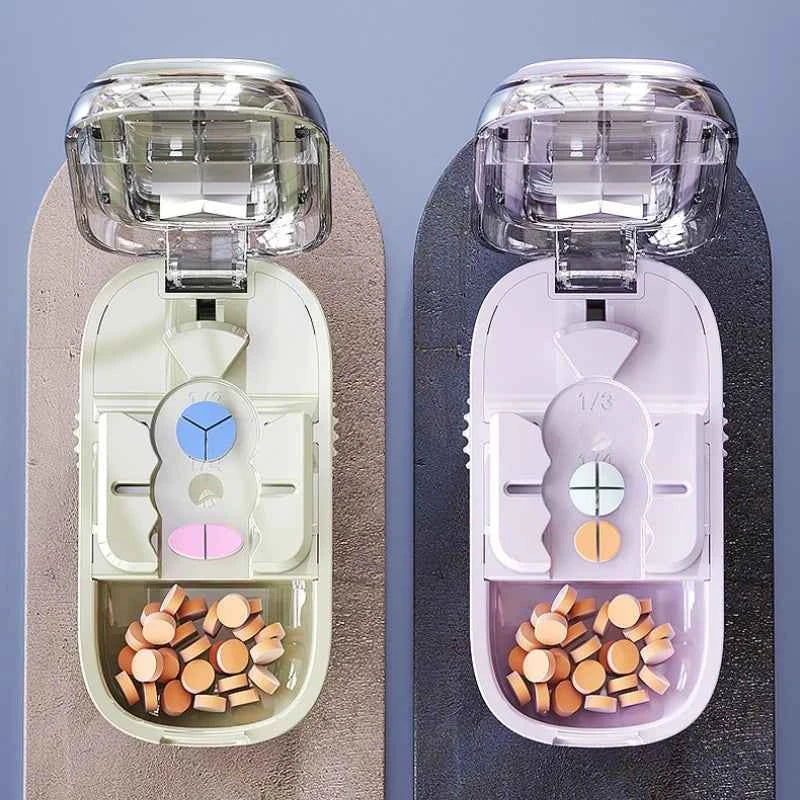 3in1 Medicine Cutter Precise Cutting Into Half / Third / Quarter Drug Divider Organizer Portable Tablet Splitting Pills Splitter