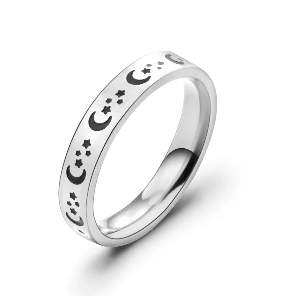 Engraved Star Sun Moon Ring For Men Women Vintage Punk Stainless Steel Couple Rings Fadeless Fashion Wedding Party Jewelry The jack market .AU The jack market .AU Jewellery & Chains $ 51 200000369:699;200000783:193#2 PCs Sun Star